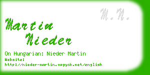 martin nieder business card